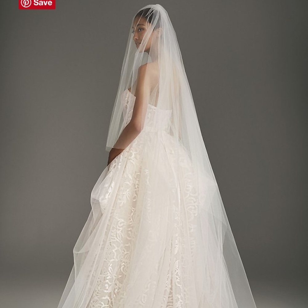 Two-tier Cathedral Length Veil with Raw Edge
